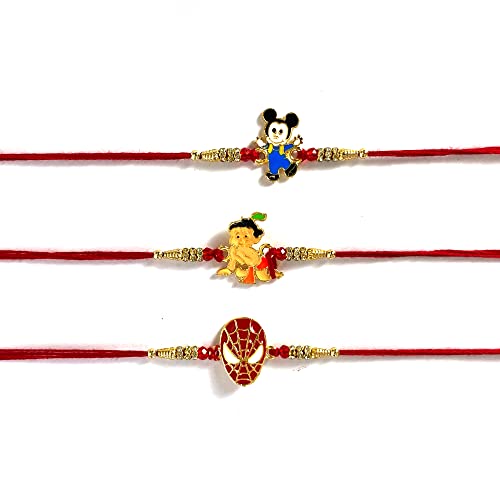 KSJONE Lot de 3 bracelets Rakhi pour frère, bracelet Rakhi frère et design Rakhi traditionnel, cadeau Raksha Bandhan Rakhi, bracelets pour frère et sœur, père et amis Cover