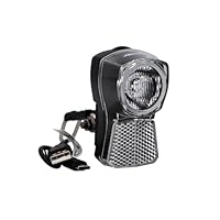 FISCHER Fahrrad LED-Frontlicht 45/20 Lux, mit Akku und USB-Ladefunktion, Dynamo-Look, Spritzwasserschutz nach IP44, StVZO-zugelassen, Schwarz