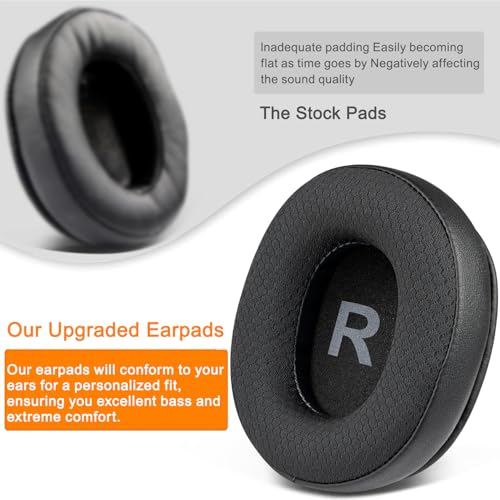 Almohadillas para auriculares SOULWIT de repuesto para EKSA E900 y E900 Pro, cojines con tela de malla duradera y espuma aislante de ruido - Negro miniatura 4