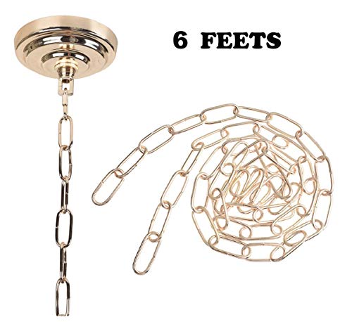 Image of Sangle Sopffy Vingage Canopy Kit and Pendant Light Fixture Chain for Chandelier or Swag Light Fixtures,Maximum Weight of 60 Pounds, 6 feet,Heavy Duty,5 Inches Diameter, Black (S Gold)
