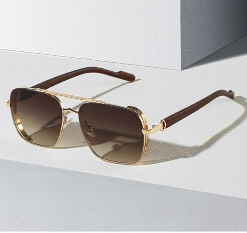 MUTYNE Lunettes de soleil en métal de luxe avec monture oversize élégante