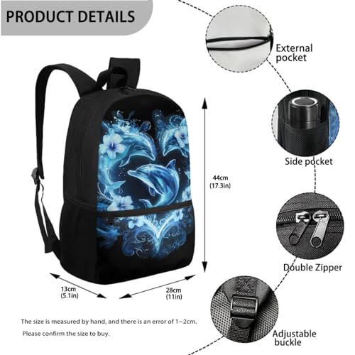 Yzaoxia Boho Backpack and Lunch Bag Set for Boys Kids Dolphins Bookbag for Girls 7-8 School Bag with Lunch Box Set 3 Pieces Book Bag 6th Grade Children Pencil Case3