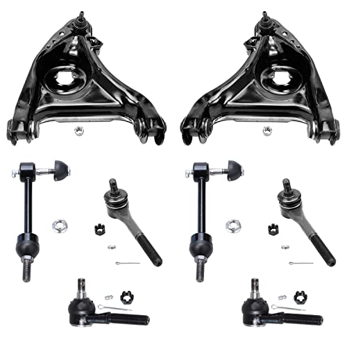 Image of Detroit Axle - 8pc Front End Kit for 98-02 Ford Crown Victoria Lincoln Town Car Mercury Grand Marquis, Lower Control Arms with Ball Joint Sway Bars Tie Rods 1998 1999 2000 2001 2002 Replacement