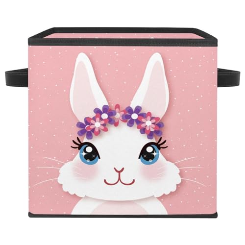 Cube de rangement lapin rose pour optimiser le placard de bébé - 2