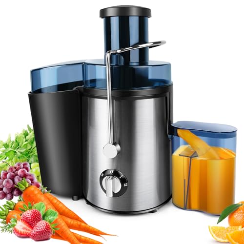 1000W Electric Juicer Machine, 65mm Extra Wide Feed Chute for Fruits, Vegetables & Citrus, 2-Speed Centrifugal Juice Extractor, 500ML Capacity