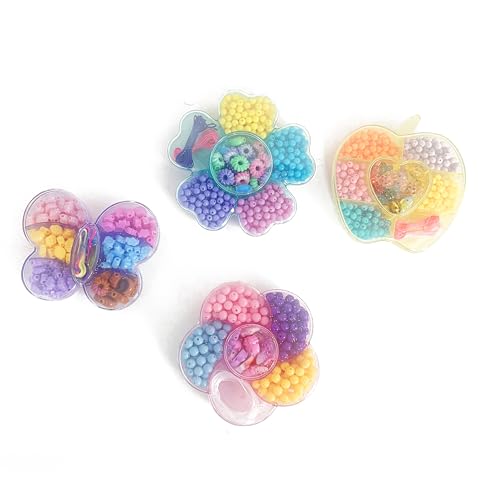 MR POPYE Bricolaje Conjunto de Cuentas Pulseras Collares Fabricación para Niños Kits para Hacer Joyas Regalos de Cumpleaños y Vacaciones para Niñas de 5 a 12 Años Kit Bolitas para Hacer Pulseras 4PCS