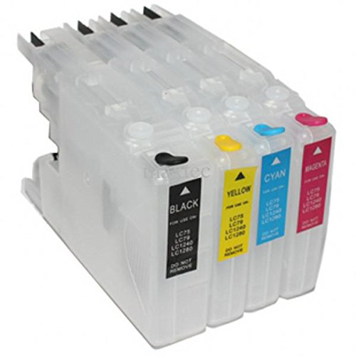 ARBUYSHOP 1 Set Refillable Ink Cartridge for Brother LC1240 LC75 LC79 LC1280 MFC-J6910DW MFC-J6710DW MFC-J6510DW printer