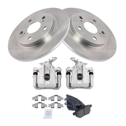 Image of TRQ Brake Pad & Rotor Kit Semi-Metallic Compatible with 2009-2010 Pontiac Vibe 2009-2013 Toyota Matrix