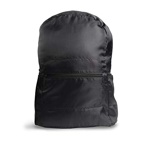 Brandless Foldable Backpack - Travel Essentials | Breathable Mesh Straps & Pockets | 100% Recycled Polyester | Eco-Friendly | Sustainable Travel | Minimalist Design with YKK Zipper Cover