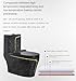 Black Creative Ceramics Toilet, Super Siphonic Toilet, One Piece Dual Flush Mute Toilet for Home Hotel Bathroom (Color : E, Size : 750x370x695mm)
