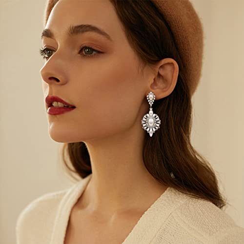 Mecresh Marquise Cubic Zirconia Flowers Dangle Chandelier Vintage Pendant Earrings For Women‘S Wedding/Party/Birthday/Gift 2022 Fashion Jewelry thumb #1