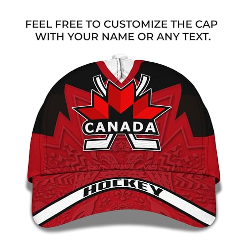 3D Printed Personalized Canada Hockey Adjustable Snapback Baseball Cap Winter Team Sport Headwear for Men Women Multicolor, Multicolor, One Size - Image 3