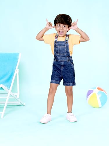 Image of KiddoPanti Boys Denim Dungaree Shorts
