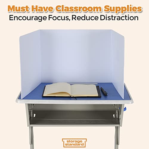 4-Pack Classroom Privacy Shields For Student Desks - Easy To Clean Plastic Desk Divider Folder Study Carrel Sneeze Guard For Student Testing Dividers Boards #TOP5