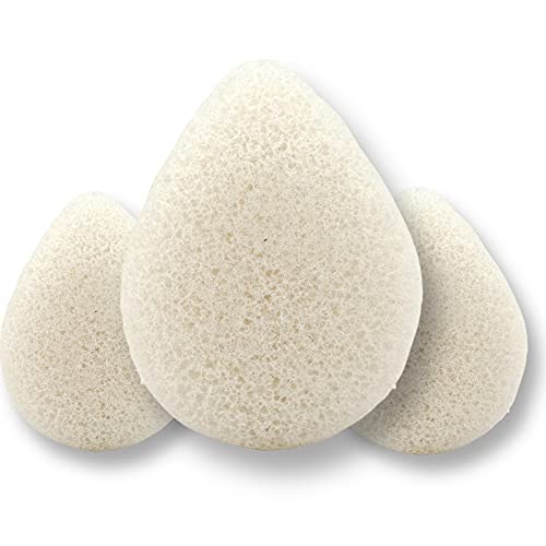 Image of Natural Konjac Baby Bath Sponge for Bathing, Konjac Sponges for Infants, Newborns, Toddlers, Kids & Baby Loofah, Great for Sensitive Skin, Eco-Friendly Safe Plant-Based, for Boys & Girls (White 3ct)