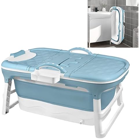 YUENFONG Badewanne Erwachsene Faltbare Bathtub Sitzbadewanne, Klappbare Duschewanne mit abnehmbar Abdeckung, PP Material und Kunststoff Cover