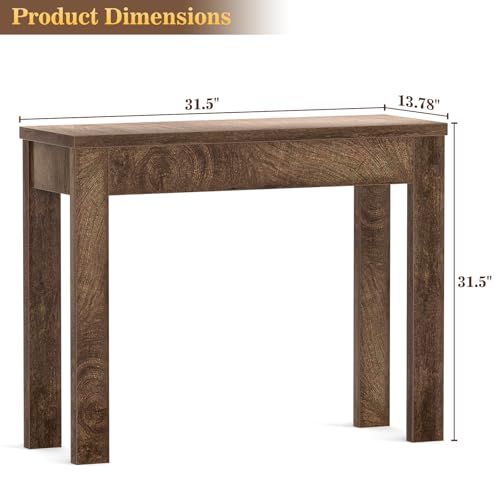 Image of Armocity Console Table, Small Farmhouse Wood Entryway Table, Narrow Sofa Tables Behind Couch, Entry Table for Entrance, Hallway, Living Room, 32 inch, Cracked Oak
