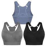 Sykooria High Impact Sports Bras for Women Adjustable Strap Racerback Bras with Padding Workout Bras Tops