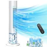 Windowless Portable Air Conditioner Ac Units with Remote, Evaporative humidifier Air Tower Cooling Fan, Small Indoor Outdoor Oscillating Swamp Cooler for Room Office Kitchen,7H Timer, White