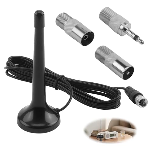 Antenna Radio Dab Fm Telescopica con Base Magnetica, 75 Ohm Antenna TV Interna Compatibile con Sintonizzatori Stereo, Ricevitori Av, Amplificatori, Sistemi Home Cinema E Hifi