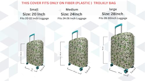 Image of Printed Luggage Cover for Traveling Bag & Suitcase - Stretchable & Scratchproof Trolley Protector with Velcro Lock & Lightweight Washable Material(Suitcase Bag Not Included, Only Cover in Product)