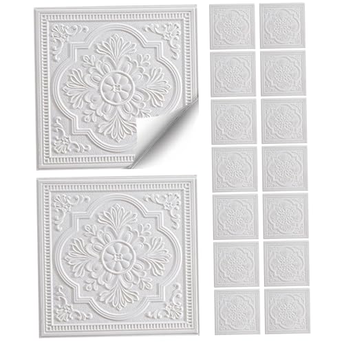 Azulejos de techo impermeables y decorativos en espuma floral para aislar y proteger paredes 2