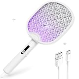 ZOVHYYA Raqueta Antimosquitos 4000V 3 en 1 USB-C Recargable con Luz LED