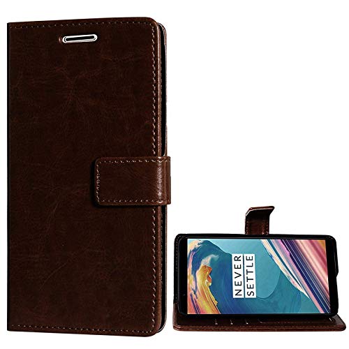 Image of Perkie for Motorola Moto G54 5G Vintage Executive Leather Wallet Flip Case Kick Stand with Magnetic Closure Flip Cover for Motorola Moto G54 5G (Coffee Brown)