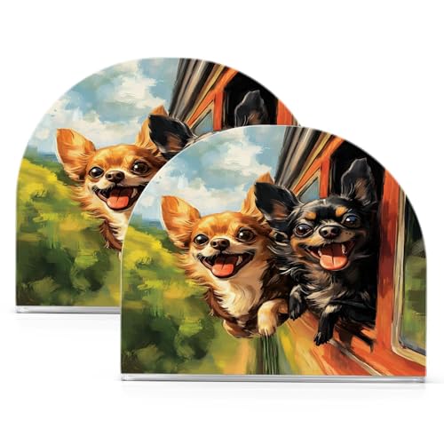 Chihuahua Napkin Holder for Tables Paper Cocktail Napkin Holders for Kitchen Dinning,Acrylic Dinner Napkin Dispenser for Restaurant Home Decor Bar Accessories 1 Pack
