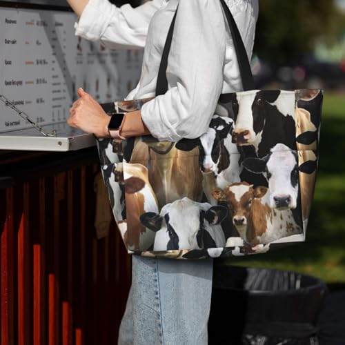 Vache laitière sac de plage grand sac fourre-tout élégant aux finitions soignées - 7