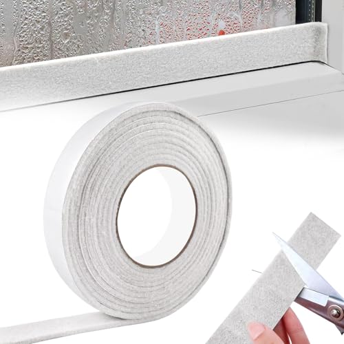 wordmouk 3 cm x 4 m Bandes Absorbantes de Condensation pour Fenêtre Feutrine Autocollante Bande Anti Condensation Patins en Feutre Bandes Anti-Condensation pour Fenêtres Absorbeur D'Humidité, Beige