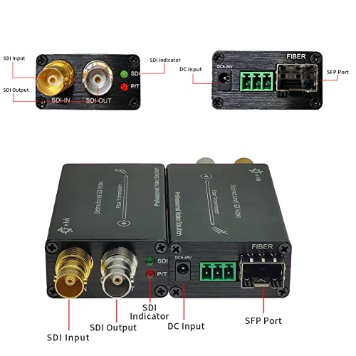 Image of Mini Bidirectional 3G /HD SDI Fiber Extender 1080P 60Hz Micro Bi-Directional SDI Over Fiber Converter Broadcast Level SDI Video Optical Transceiver Single-Mode Single Fiber 20km