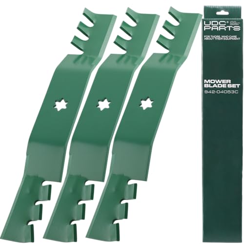 UDC Parts 942-04053C Mower Blades Replacement for Cub Cadet 50 Inch LT1050 LTX1050 Blades / 6 Point Star Center Hole/Troy Bilt 50 Mustang XP 742-04053A 942-04053A 742-04053C / Gator Mulching 3 Pack