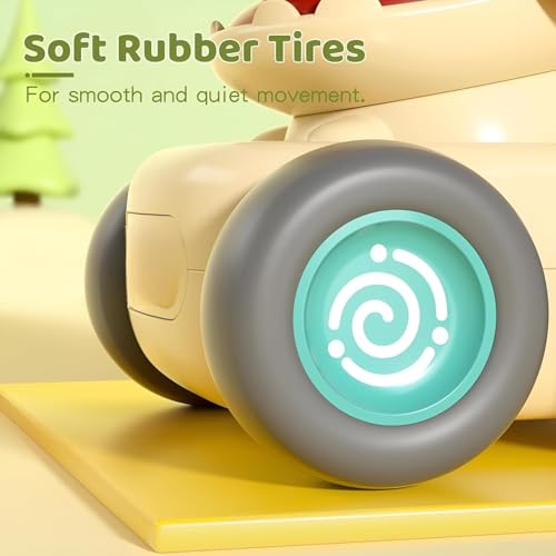 Image of ToyBharat Press n go Dino Cars with Whistle Music for Toddlers, Friction-Powered Dino Cars, Mini Press & Go Vehicles, Montessori Educational Toy for Boys & Girls