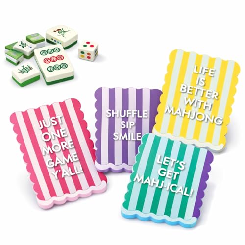 4 Pcs Mahjong Shuffler Cards, Thick PVC Scalloped Tile Mixer miniatura 1