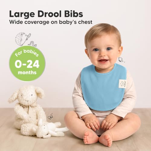 Image of KeaBabies 8-Pack Organic Baby Bibs for Drooling and Teething (Icelandic) | Soft Cotton Bibs for Baby Girl, Boy, Extra Absorbent, Easy to Clean & Put On, Toddler, Newborn, Infant 0-24 Months