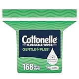 Cottonelle GentlePlus Flushable Wet Wipes with Aloe & Vitamin E, 1 Refill Pack, 168 Wipes Per Pack, Packaging May Vary