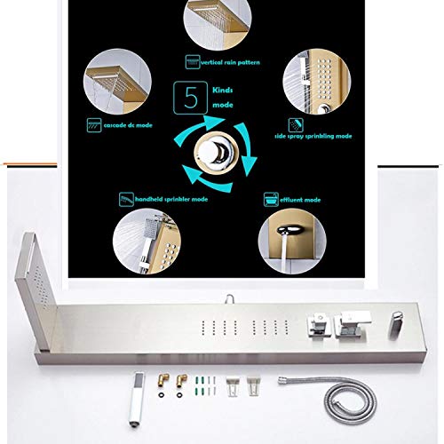 Sistema de ducha con equilibrador de presión, ducha de mano y panel de lluvia, fácil conexión, para baño, multifuncional, duradero (tipo de grifería: paneles de ducha) miniatura 7