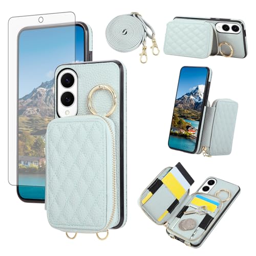 Coque Samsung S25 Edge Asuwish antichoc bleue avec béquille intégrée
