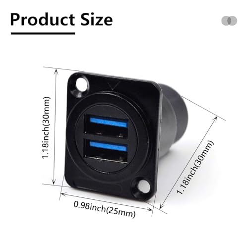 Conector Doble USB 3.0 Panel Mount 5 Piezas miniatura 3