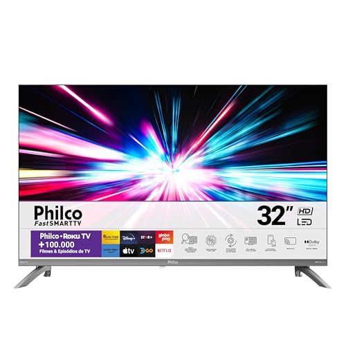 Smart TV 32' Philco LED Roku Tv HD Dolby Audio P32CRA