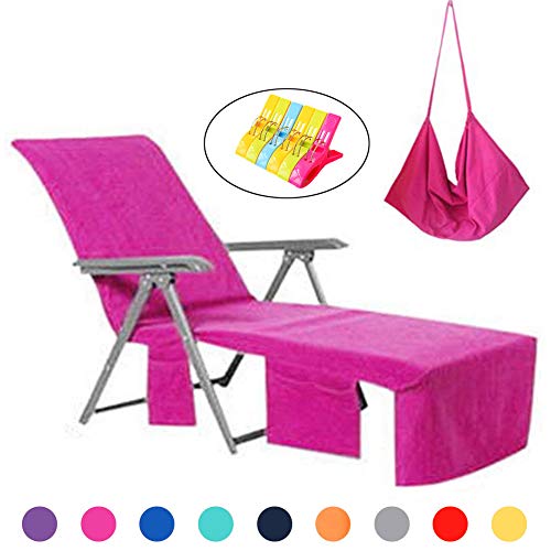 VOCOOL Sun Lounger Mate Beach Towel Carry Pockets Bags Holiday Garden Thicker Lounge