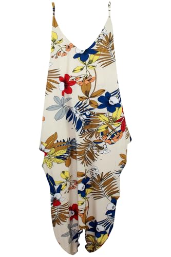 MBN Womens Ladies Floral Print Thin Strappy Playsuit Lagenlook
