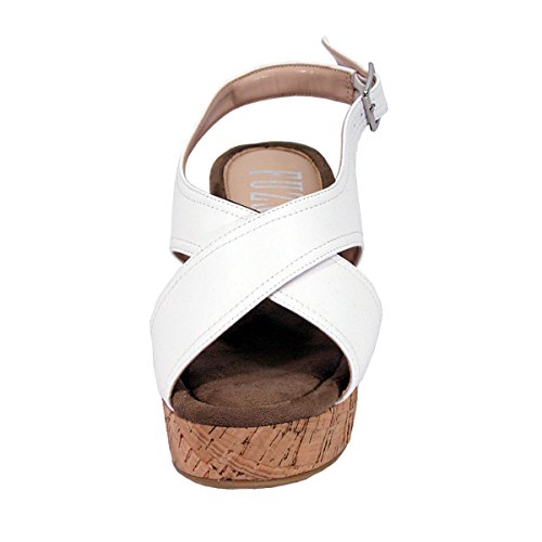 Fuzzy Anya Women's Wide Width Platform Wedge Slingback Casual Sandals2