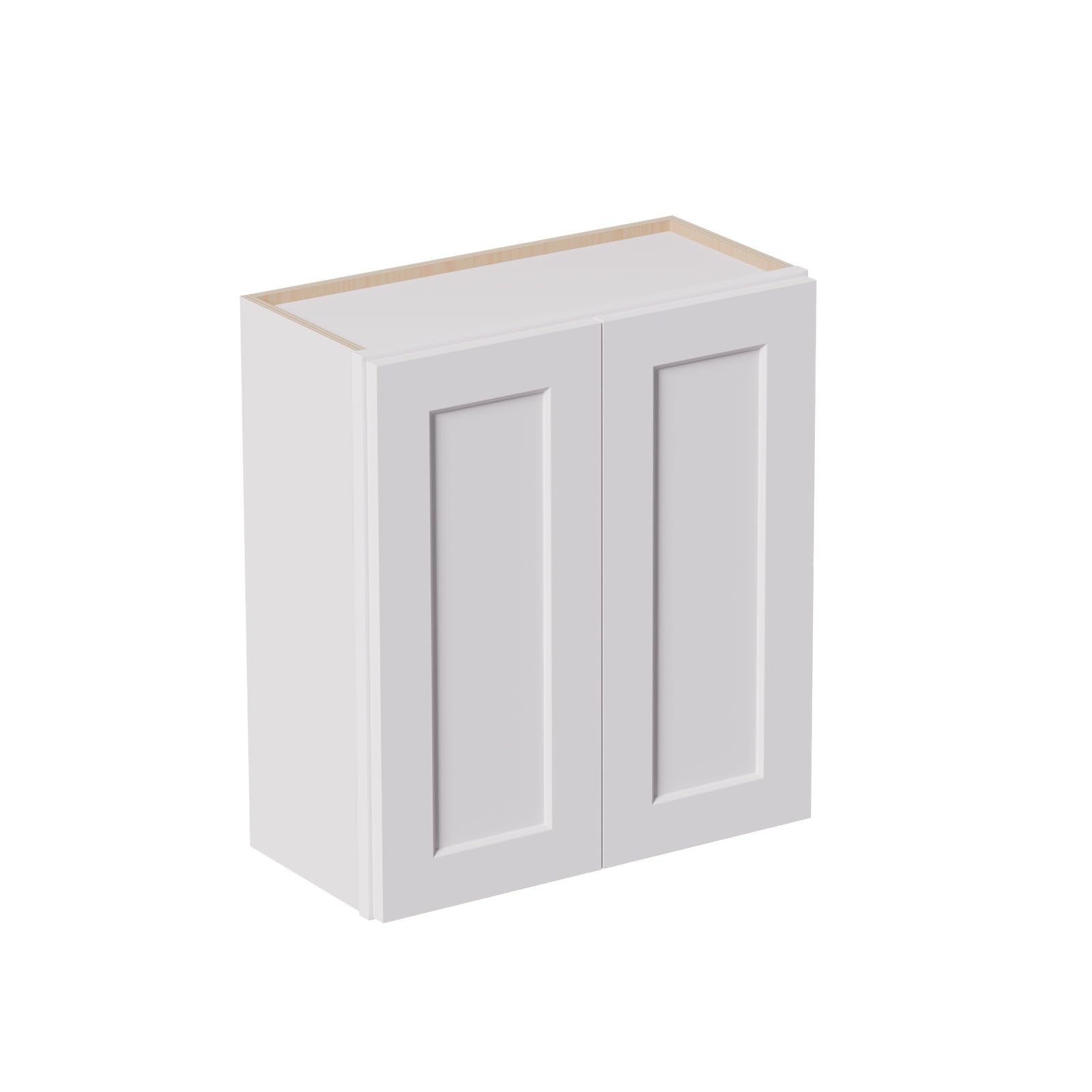 Solid Wood Laundry Room Wall Cabinets, 27 Inch Wide 12 Deep RTA Large Kitchen Storage Organizer Cabinet with 2 Shaker Doors & 2 Adjustable Shelves, Space-Saving for Bathroom, Garage - White