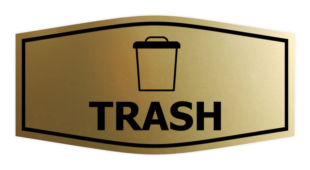 Fancy Trash Sign (Oro Spazzolato) - Grande-image