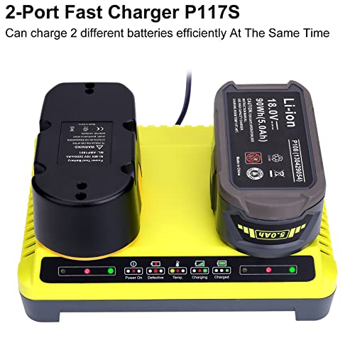 Gonocop P117 Fast Charger For Ryobi 18V Battery One+ Max Lithium P100 P102 P103 P105 P107 P108 P117 P118 12V-18V Li-Ion Nicd Nimh Battery thumb #4