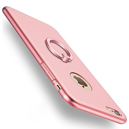 Xeber iPhone 6 Plus 6s Plus Case,Ultra Light Slim Fit Anti Scratch Fingerprint Premium Matt Surface with Ring Brackets Excellent Grip for iPhone 6 Plus 6s Plus Case (iPhone 6 Plus 6s Plus, Rose Gold)