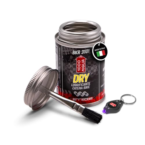 Errecom 1000 Miglia BKR 3101-4 fl oz (120 mL) Can, Dry Lube Bike Chain, for Dry and Dusty Weather Conditions, Brush Included