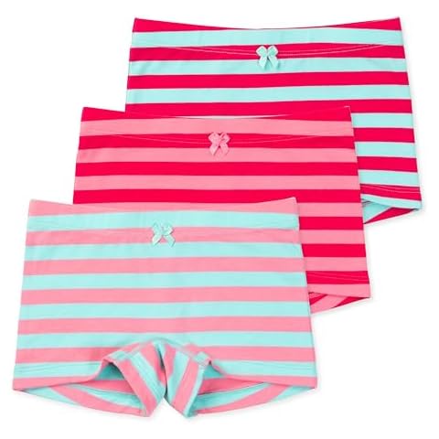 Lucky & Me Girls Undershorts for Under Dresses and Uniforms, Sophie Shortie 3 Pack, Pink Stripes Size 2-3 Years Cover